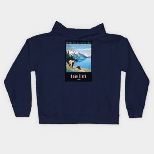 Lake Clark National Park Vintage Travel Poster Kids Hoodie